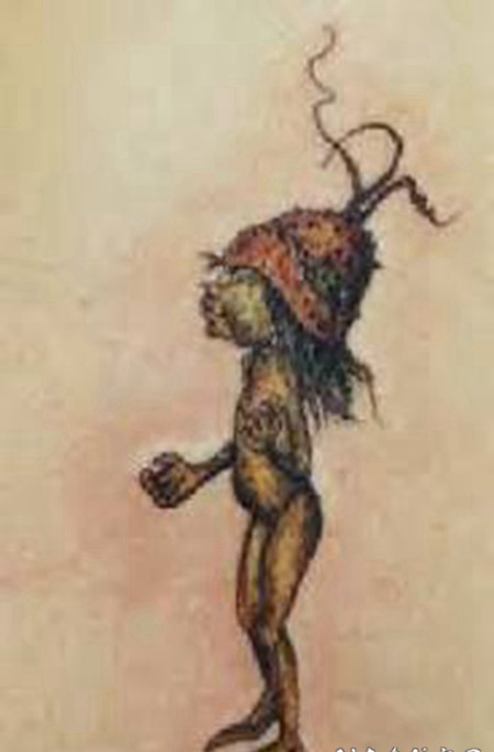 和谐的外星生物纹身图案