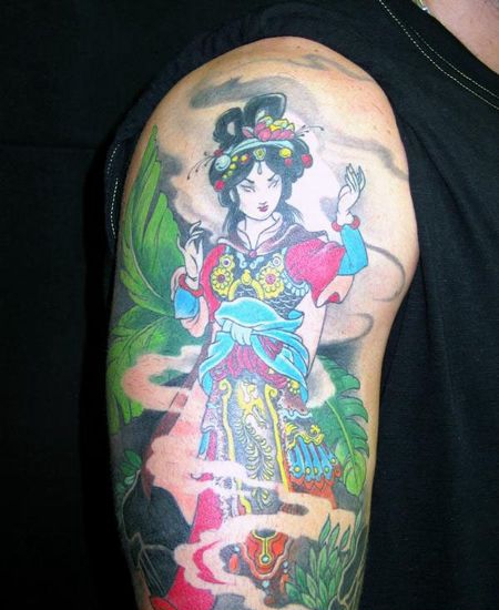 手臂仙女纹身图案