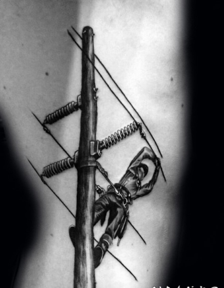 巡线工人黑色手臂纹身图案