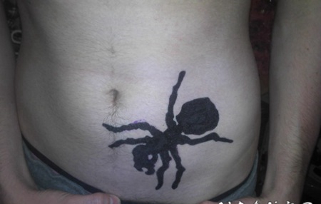 腹部黑色的大蚂蚁纹身图案