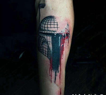 令人惊叹的简单彩绘建筑脚踝纹身图案