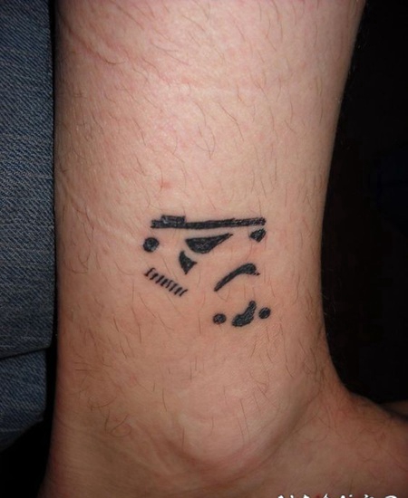 有趣的黑色小图标脚踝纹身图案