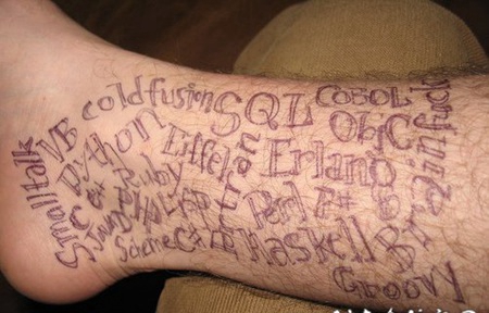 脚踝混乱的英文字母纹身图案