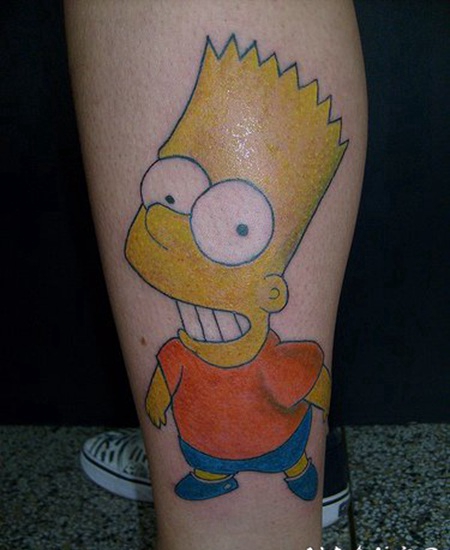 彩色的巴特辛普森纹身图案