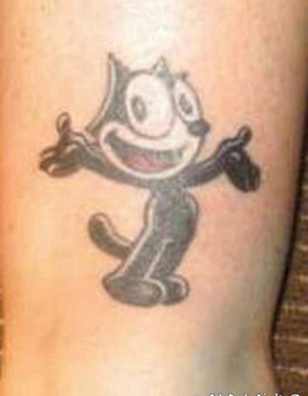 菲利克斯猫卡通纹身图案