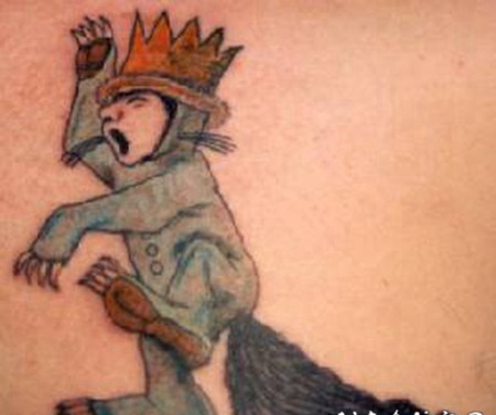 卡通人物和皇冠纹身图案