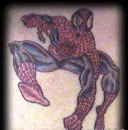 终极蜘蛛侠卡通彩色纹身图案