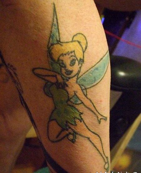 飞行的小精灵彩色纹身图案