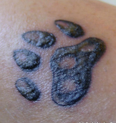 小动物的爪印黑白纹身图案