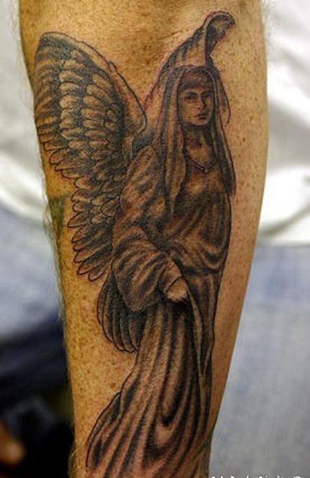纪念黑色的天使纹身图案
