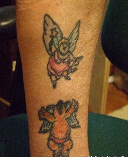 天使熊和胖女人纹身图案