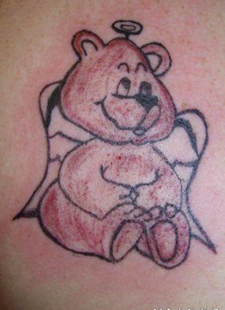 天使熊可爱纹身图案