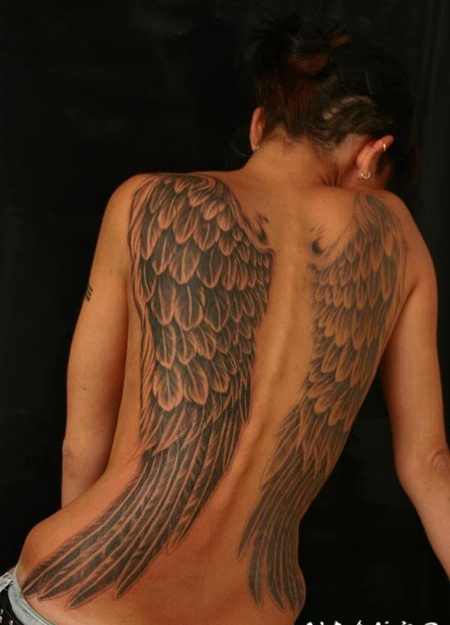 天使翅膀满背纹身图案缩略频道推荐图
