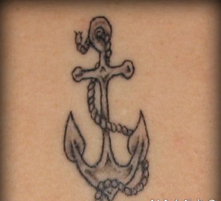 old school船锚黑灰纹身图案