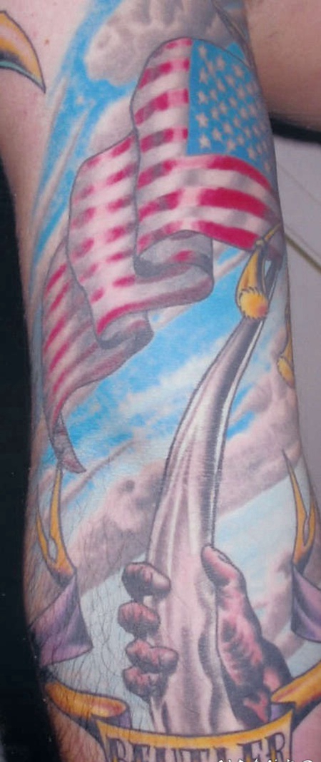 爱国者美国国旗彩绘纹身图案