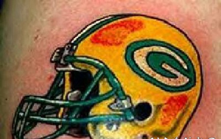 美国足球头盔彩色纹身图案