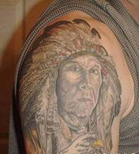 手臂美洲土著酋长纹身图案