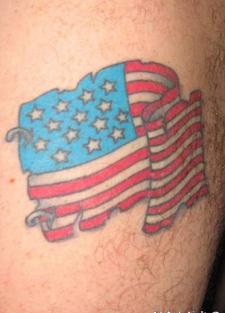 旧美国国旗纹身图案