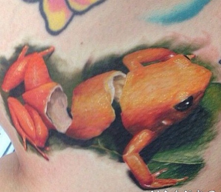 神奇的青蛙创意个性彩色纹身图案