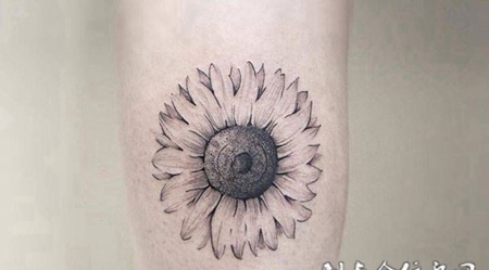 阳光下的美丽，手臂向日葵纹身图案