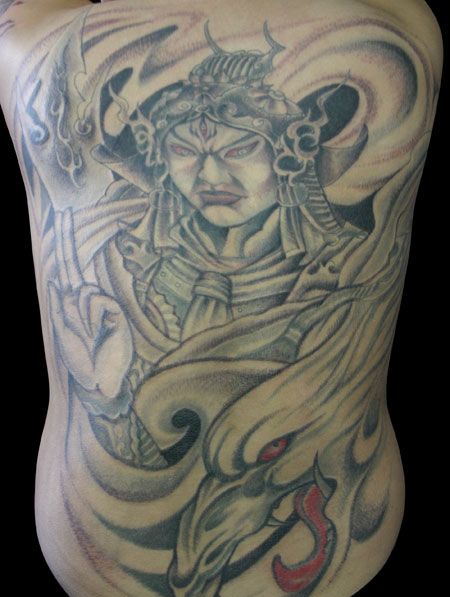 满背二郎神纹身