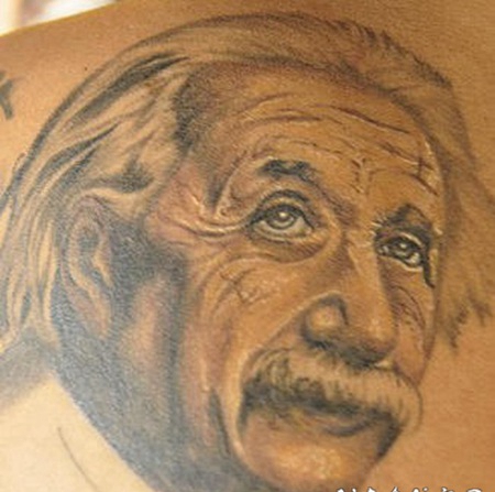 爱因斯坦3D肖像纹身图案