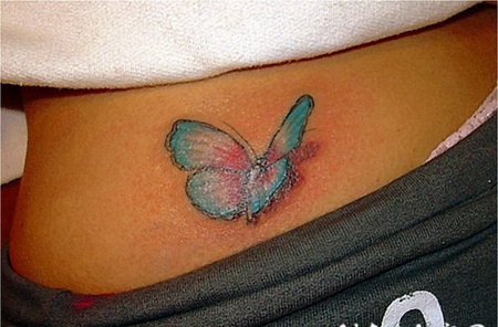 3D彩色的蝴蝶纹身图案