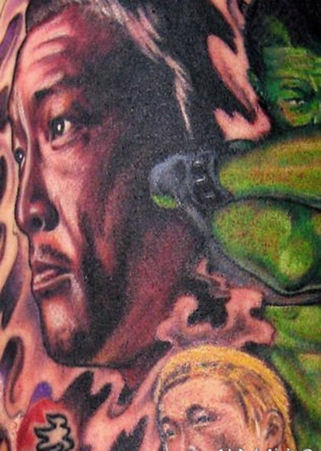 逼真的3D人脸纹身图案