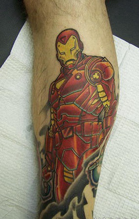 手臂钢铁人彩色纹身图案