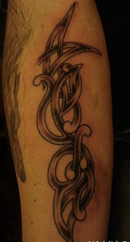 黑白花纹凯尔特风格纹身图案