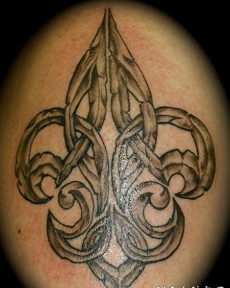 百合花纹章3d设计纹身图案