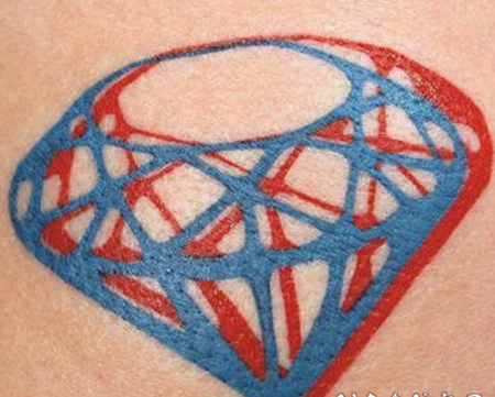 3D彩色的钻石纹身图案