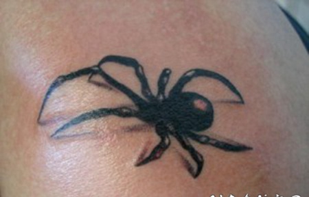 3D黑色的蜘蛛纹身图案