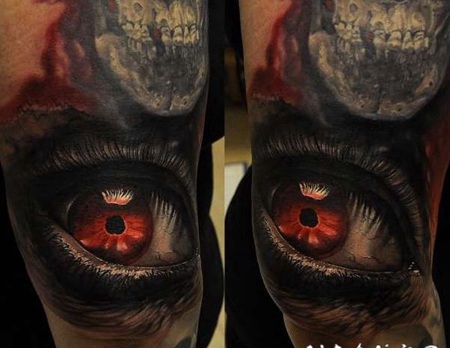3D暗眼的眼睛纹身图案