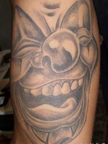 3D黑白小丑纹身图案