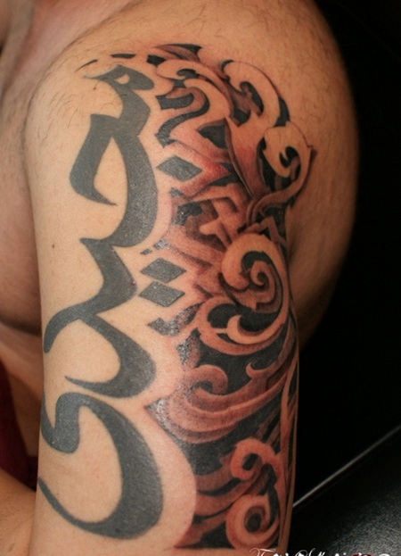 大臂3D装饰图腾纹身图案