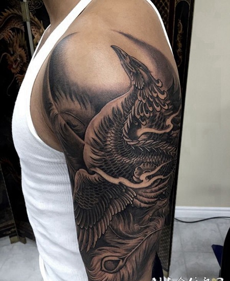 凤凰台上凤凰游，手臂好看的凤凰纹身图案