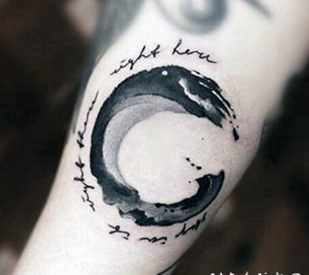 3D黑色神秘的波浪形纹身图案