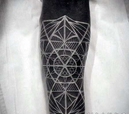 3D黑白美丽的装饰手臂纹身图案