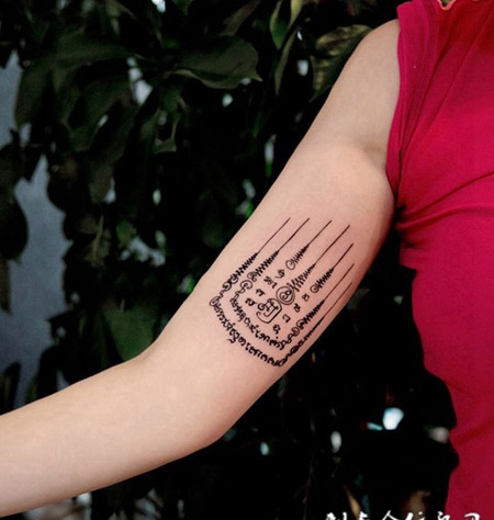 梵音渺渺，手臂梵文创意纹身图案