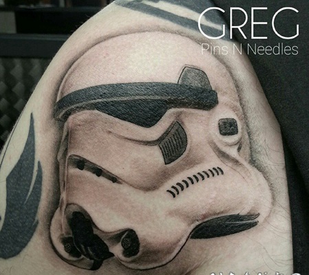 肩部3D逼真的风暴兵头盔纹身图案缩略频道推荐图