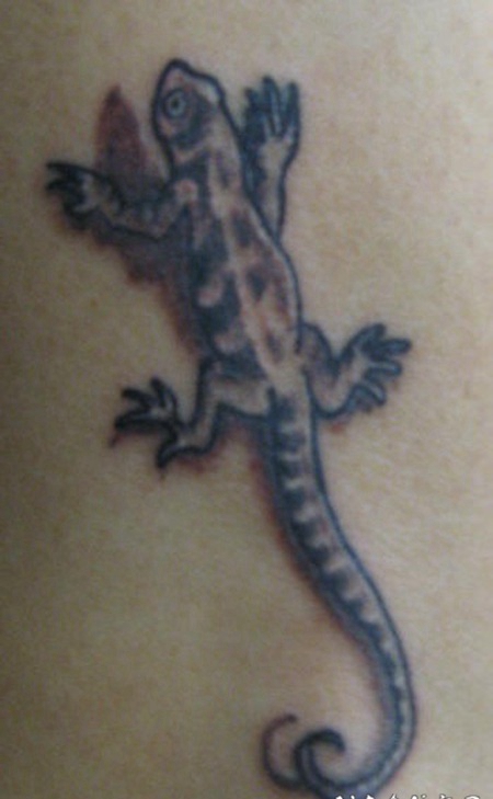 小蜥蜴3D纹身图案