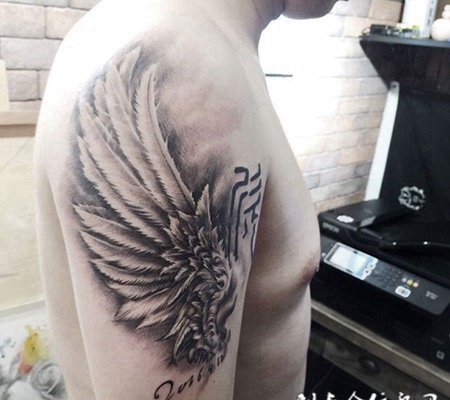渴望翱翔,手臂翅膀个性纹身