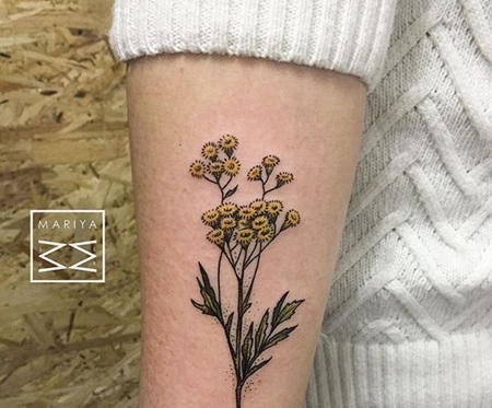 女生小臂小清新小雏菊纹身图案