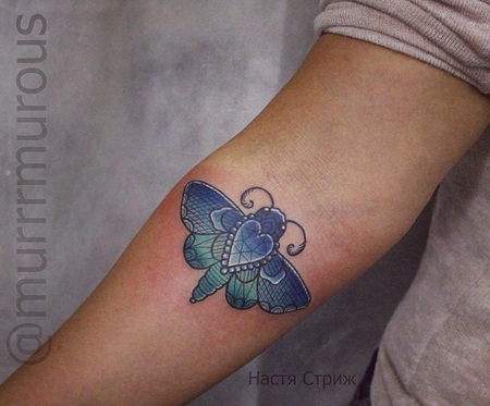 小臂school彩绘飞蛾纹身tattoo图案