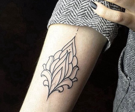 小臂简单的梵花纹身tattoo图案