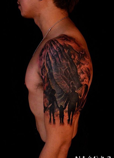 常怀感恩之心，手臂个性刺青