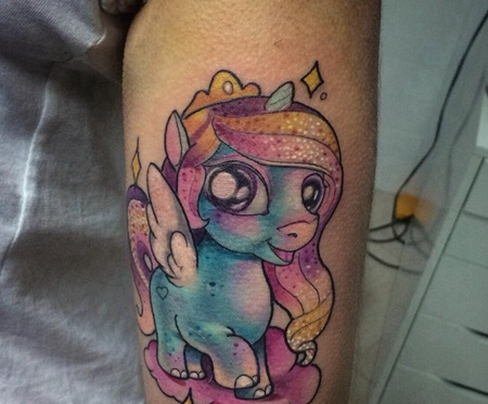 水彩小马宝莉独角兽纹身图案