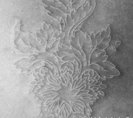 白色线条隐形创意个性唯美文艺小清新纹身图案