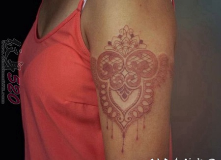 适合女生的几何线条元素唯美花纹纹身图案